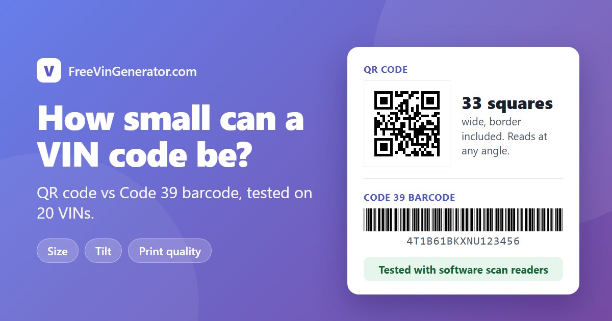 How Small Can a VIN QR Code or Barcode Be and Still Scan?