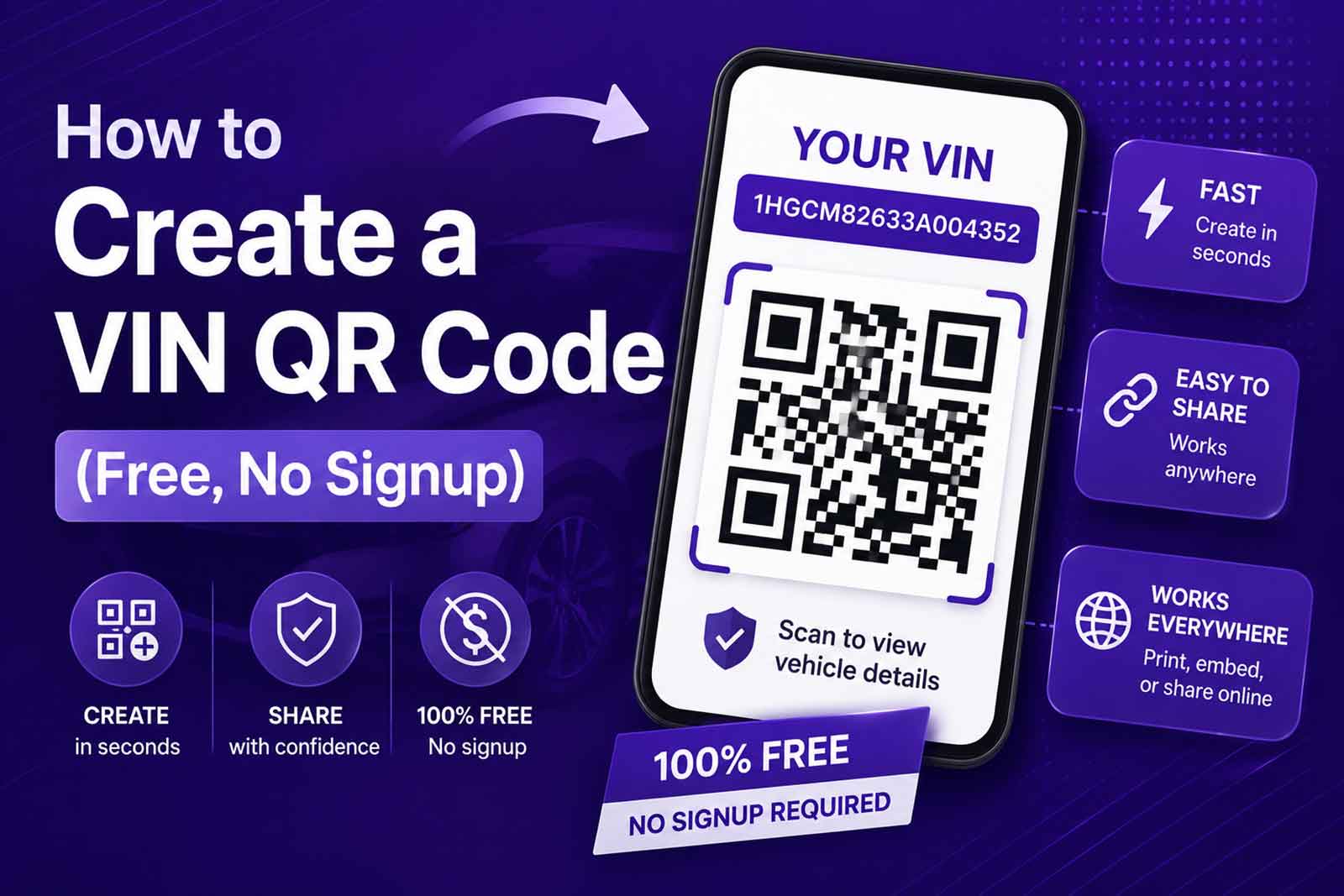 How to Create a VIN QR Code (Free, No Signup)