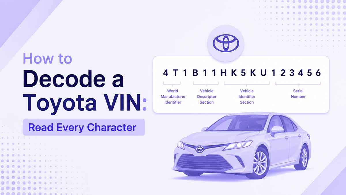 How to Decode a Toyota VIN: Read Every Character