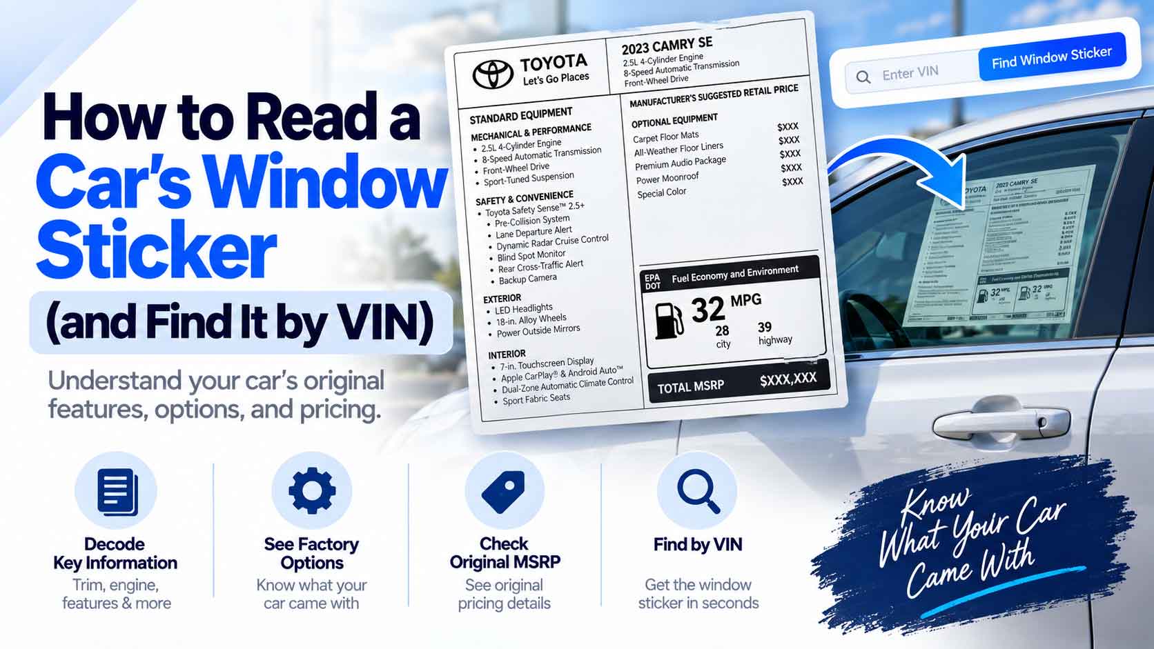 How to Read a Car's Window Sticker (and Find It by VIN)